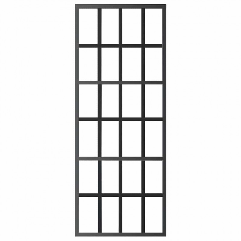 Drzwi przesuwne, szkło ESG i aluminium, 76x205 cm, czarne