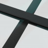 Drzwi przesuwne, szkło ESG i aluminium, 90x205 cm, czarne