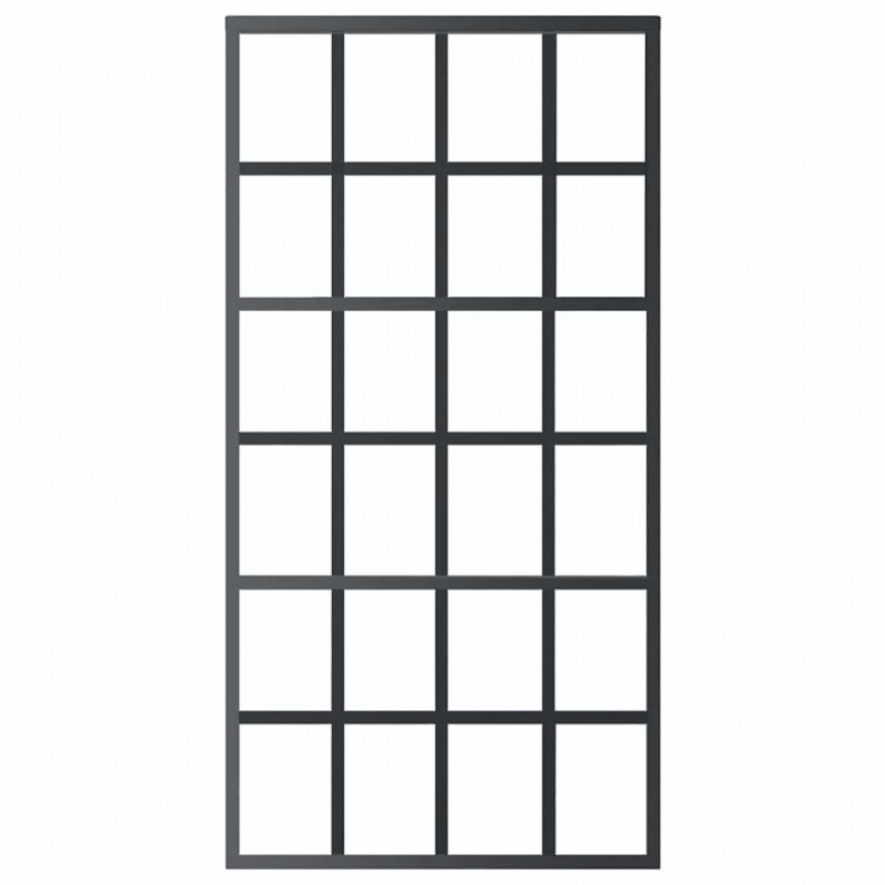 Drzwi przesuwne, szkło ESG i aluminium, 102x205 cm, czarne