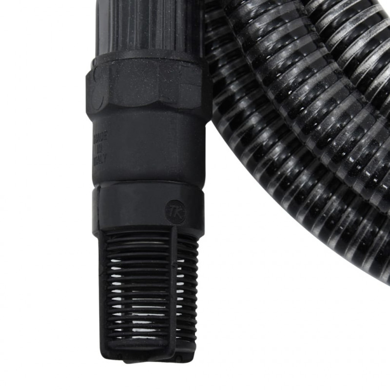 Wąż ssący z mosiężnymi złączami, czarny, 1" 7 m, PVC