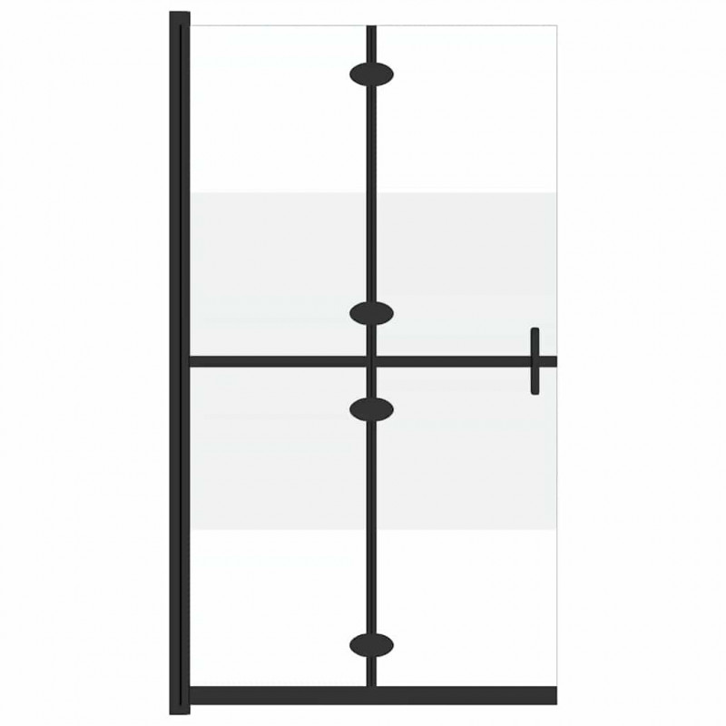 Składana ścianka prysznicowa, pół mrożone szkło ESG, 100x190 cm