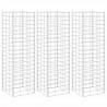 Wysokie donice gabionowe, 3 szt., 30x30x100 cm, żelazo