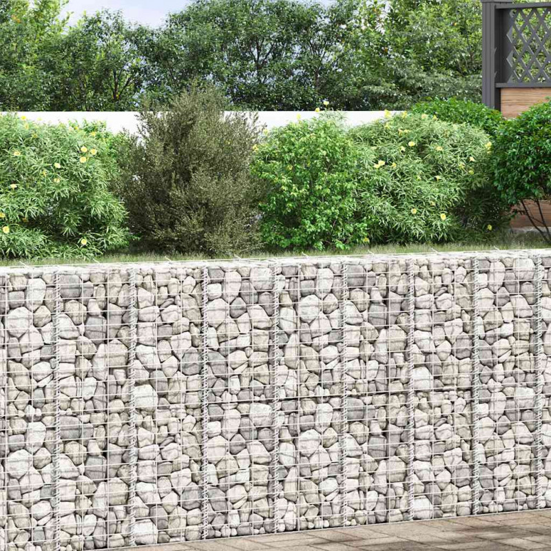 Wysokie donice gabionowe, 3 szt., 30x30x100 cm, żelazo