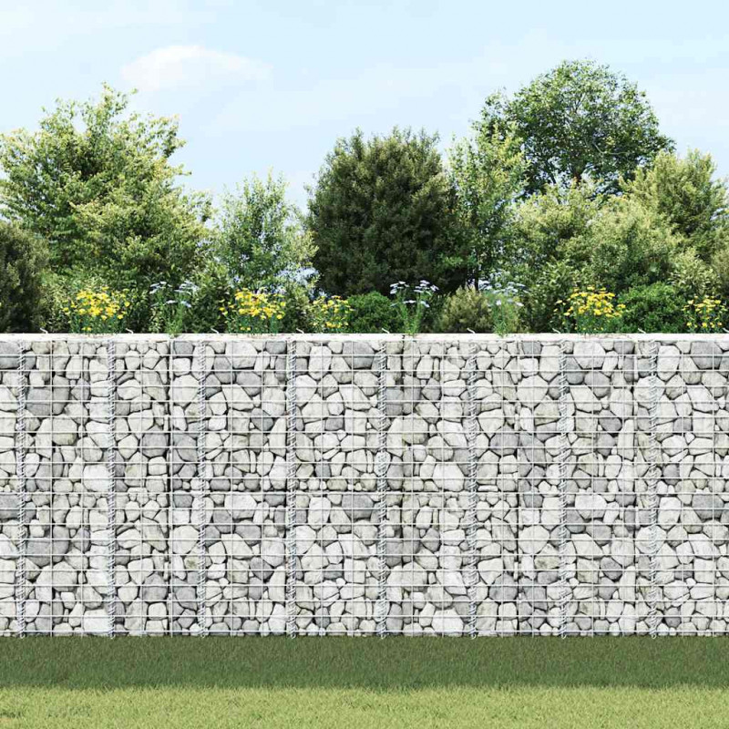 Wysokie donice gabionowe, 3 szt., 30x30x100 cm, żelazo