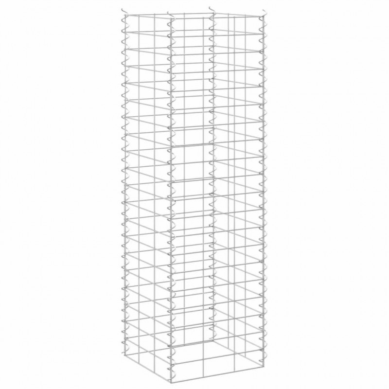 Wysokie donice gabionowe, 3 szt., 30x30x100 cm, żelazo