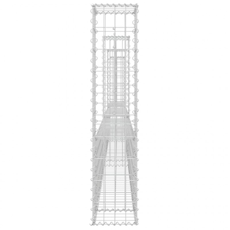 Ogrodzenie gabionowe z 4 słupkami, żelazo, 380x20x100 cm