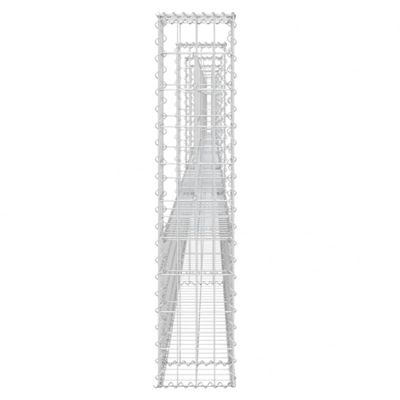 Ogrodzenie gabionowe z 7 słupkami, żelazo, 740x20x100 cm