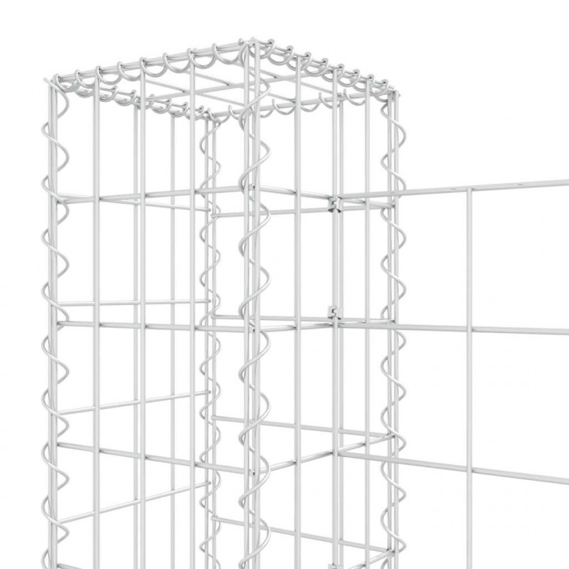 Ogrodzenie gabionowe z 8 słupkami, żelazo, 860x20x100 cm