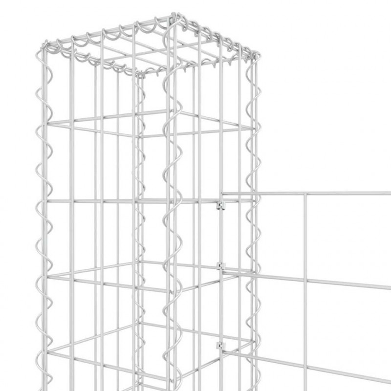 3 słupki gabionowe U-kształtne, 260x20x150 cm, żelazne