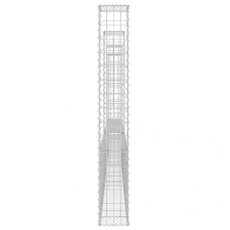 4 słupki gabionowe U-kształtne, 380x20x150 cm, żelazne