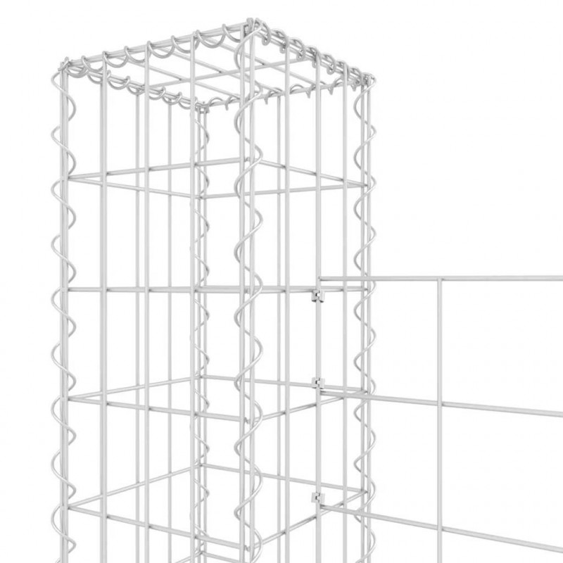 4 słupki gabionowe U-kształtne, 380x20x150 cm, żelazne