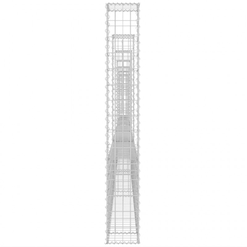 Ogrodzenie gabionowe z 7 słupkami, żelazo, 740x20x150 cm
