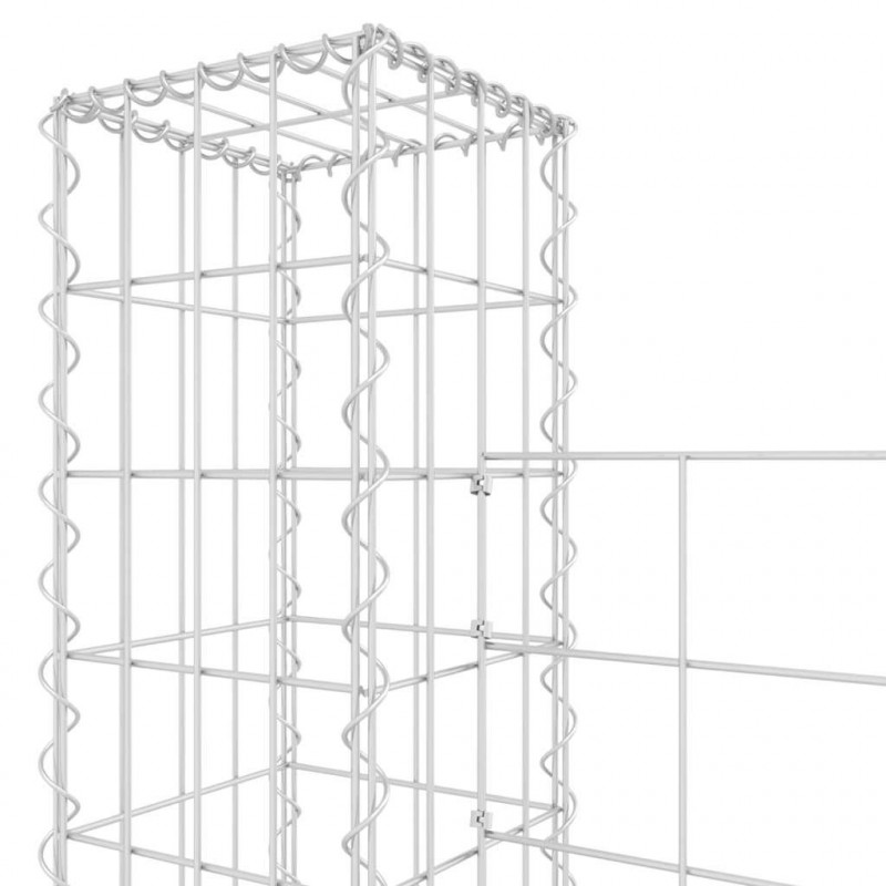 Ogrodzenie gabionowe z 3 słupkami, żelazo, 260x20x200 cm