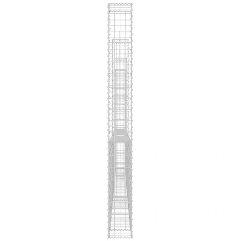 Ogrodzenie gabionowe z 4 słupkami, żelazo, 380x20x200 cm