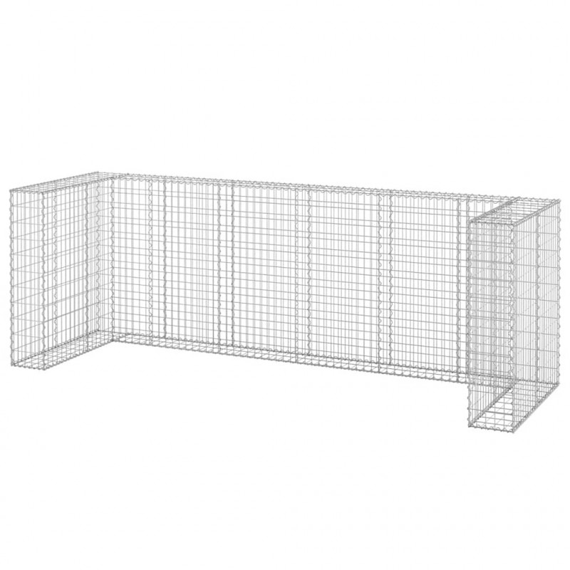 Gabionowa osłona do koszy na śmieci, stal, 325x100x110 cm