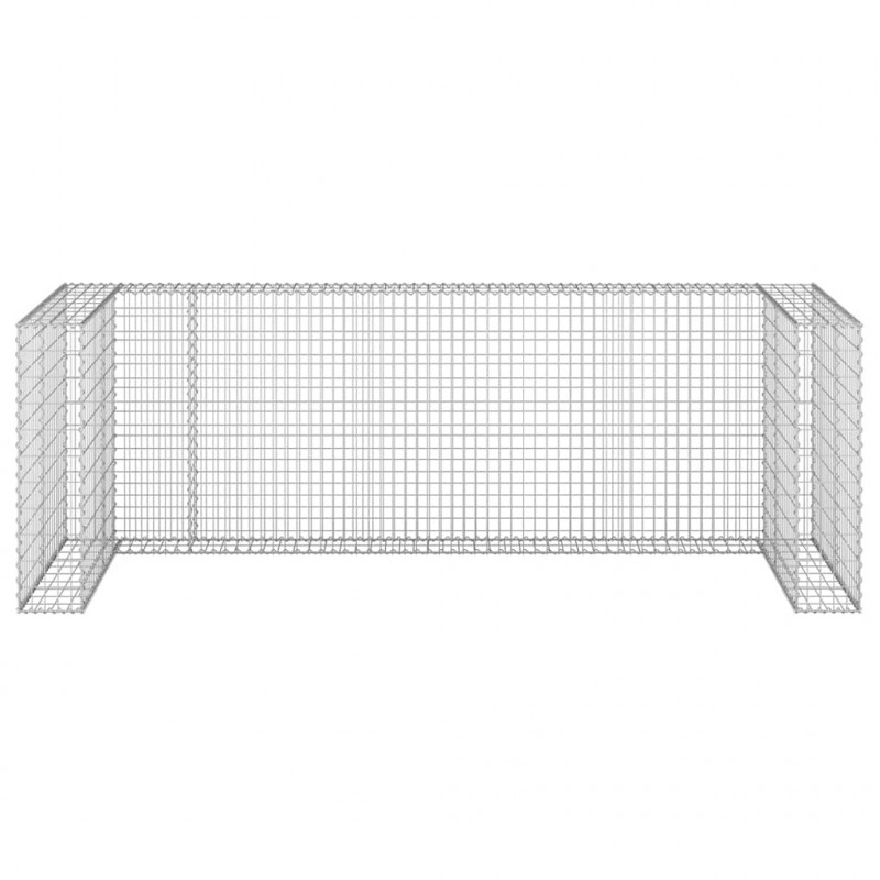 Gabionowa osłona do koszy na śmieci, stal, 325x100x110 cm
