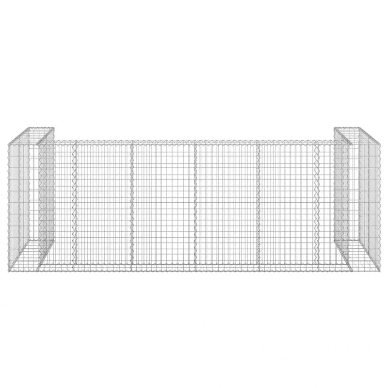 Gabionowa osłona do koszy na śmieci, stal, 325x100x110 cm