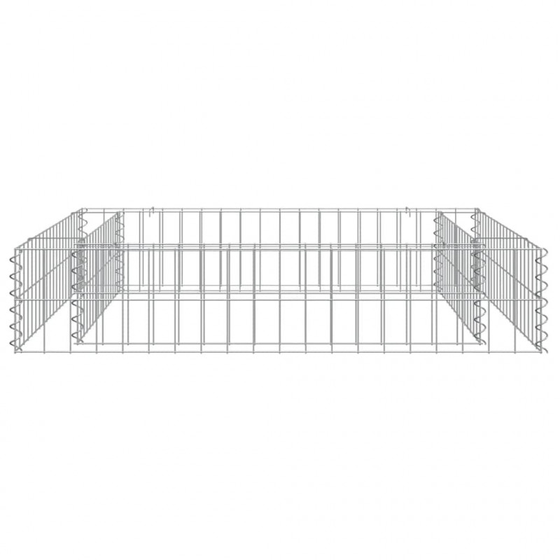 Podwyższona donica gabionowa, galwanizowana stal, 100x100x20 cm