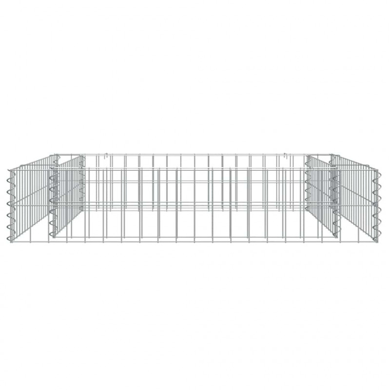 Podwyższona donica gabionowa, galwanizowana stal, 100x100x20 cm