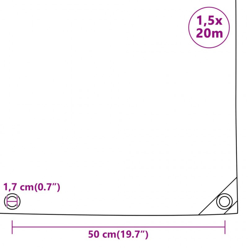 Plandeka 650 g/m², 1,5 x 20 m