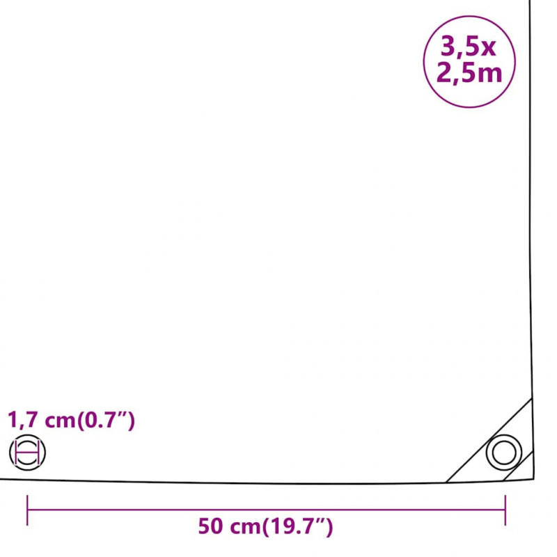 Plandeka 650 g/m², 3,5 x 2,5 m, czarna