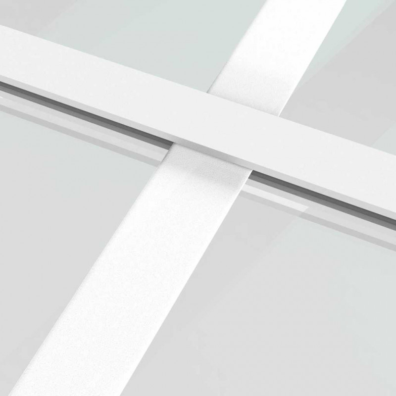 Drzwi przesuwne, szkło ESG i aluminium, 76x205 cm, białe