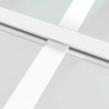 Drzwi przesuwne, szkło ESG i aluminium, 76x205 cm, białe