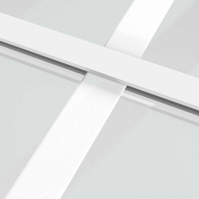Drzwi przesuwne, szkło ESG i aluminium, 76x205 cm, białe