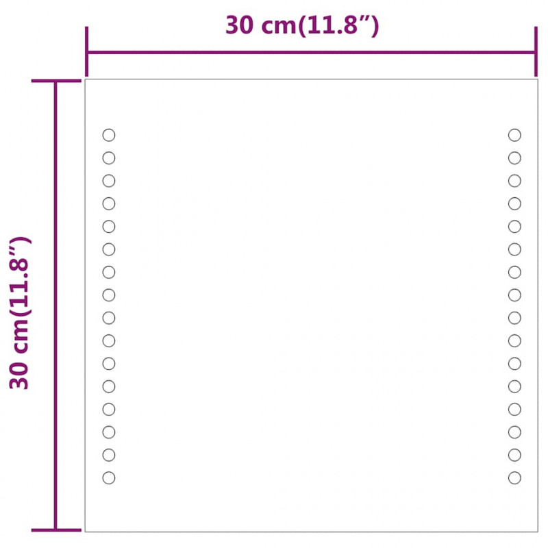Lustro łazienkowe z LED, 30x30 cm