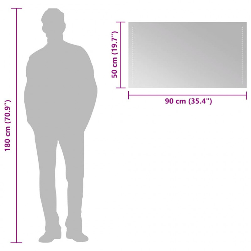 Lustro łazienkowe z LED, 90x50 cm