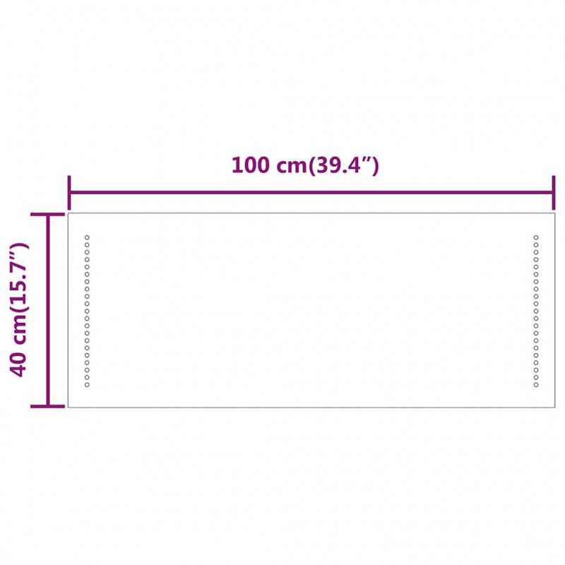 Lustro łazienkowe z LED, 100x40 cm