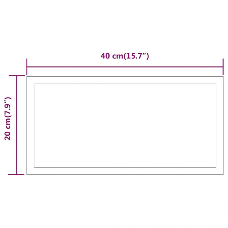 Lustro łazienkowe z LED, 40x20 cm
