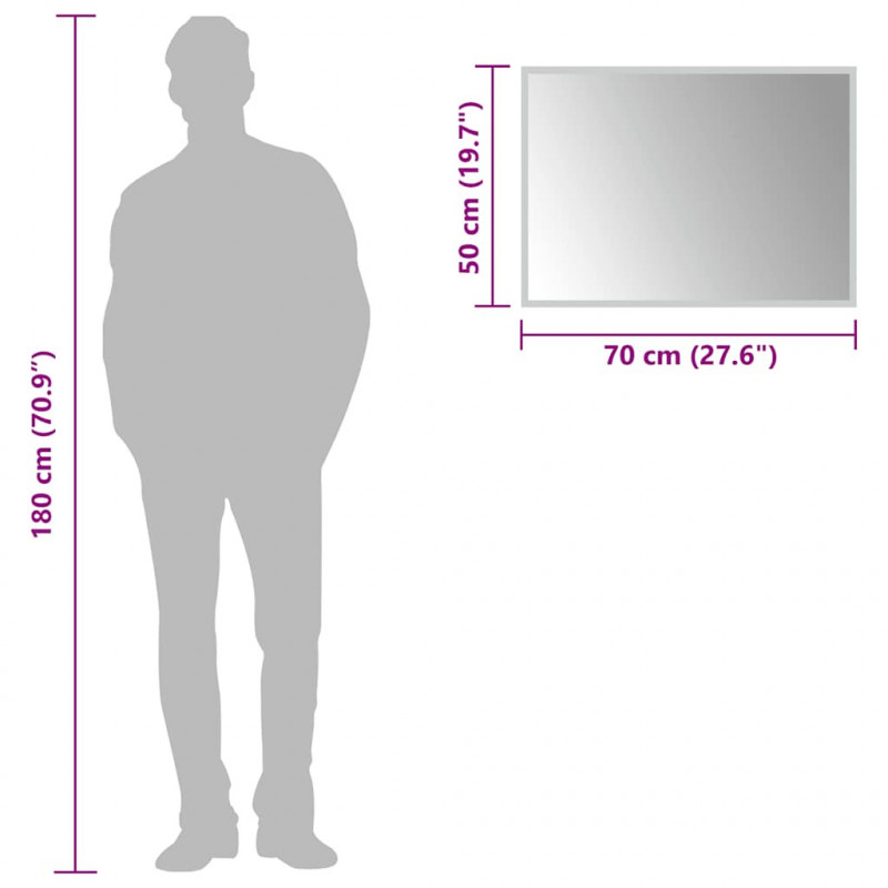 Lustro łazienkowe z LED, 70x50 cm