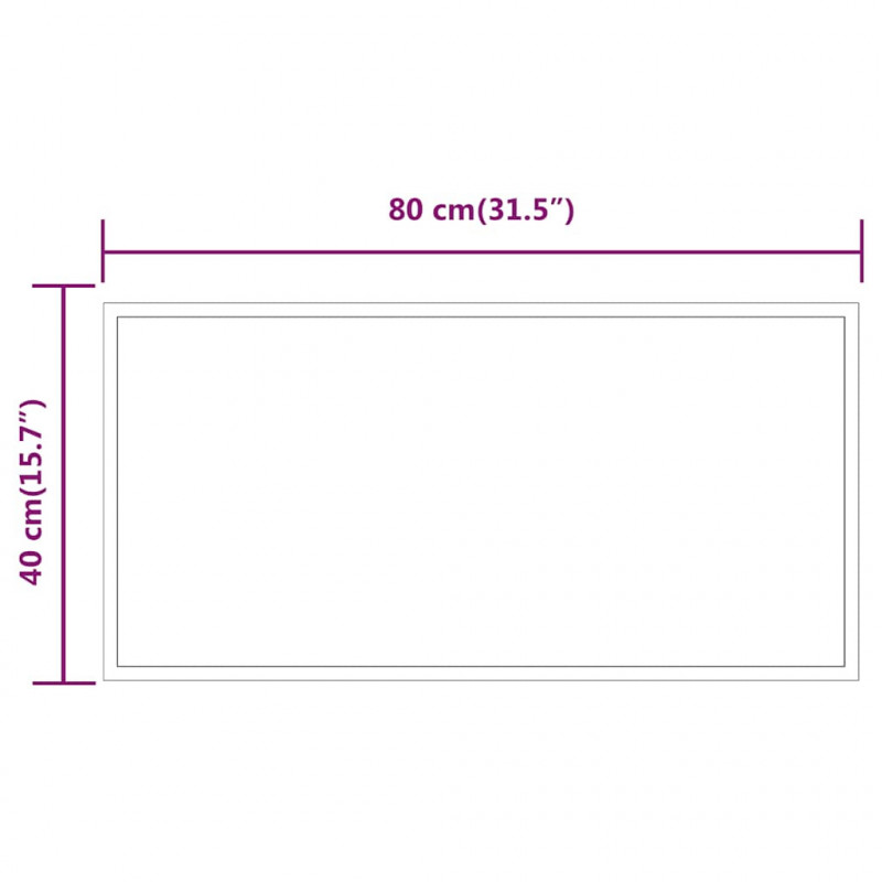Lustro łazienkowe z LED, 80x40 cm