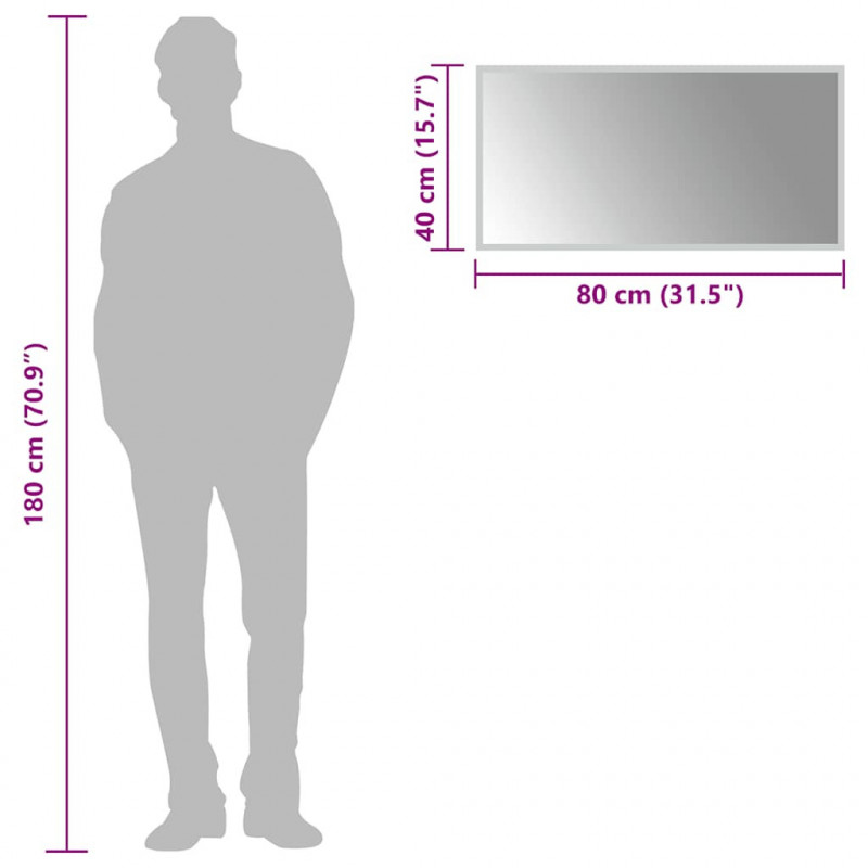 Lustro łazienkowe z LED, 80x40 cm