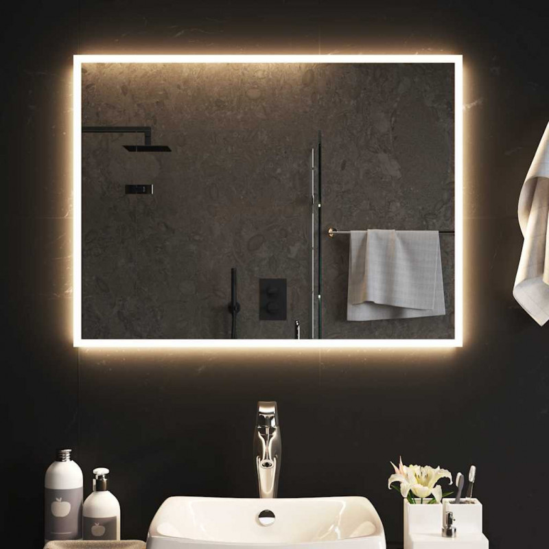 Lustro łazienkowe z LED, 80x60 cm
