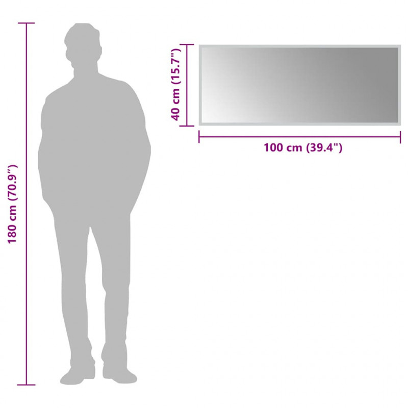 Lustro łazienkowe z LED, 100x40 cm