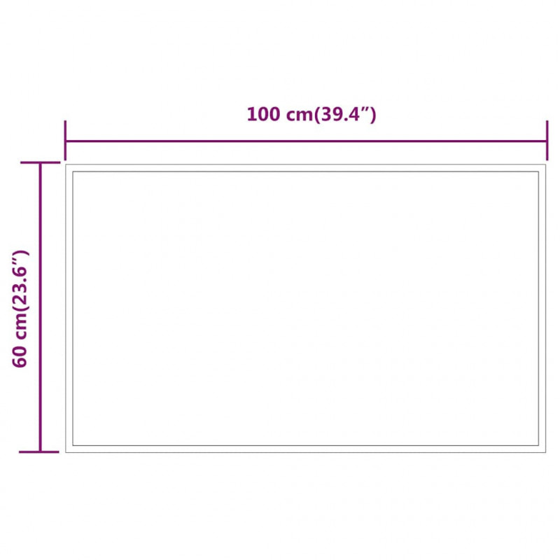 Lustro łazienkowe z LED, 100x60 cm