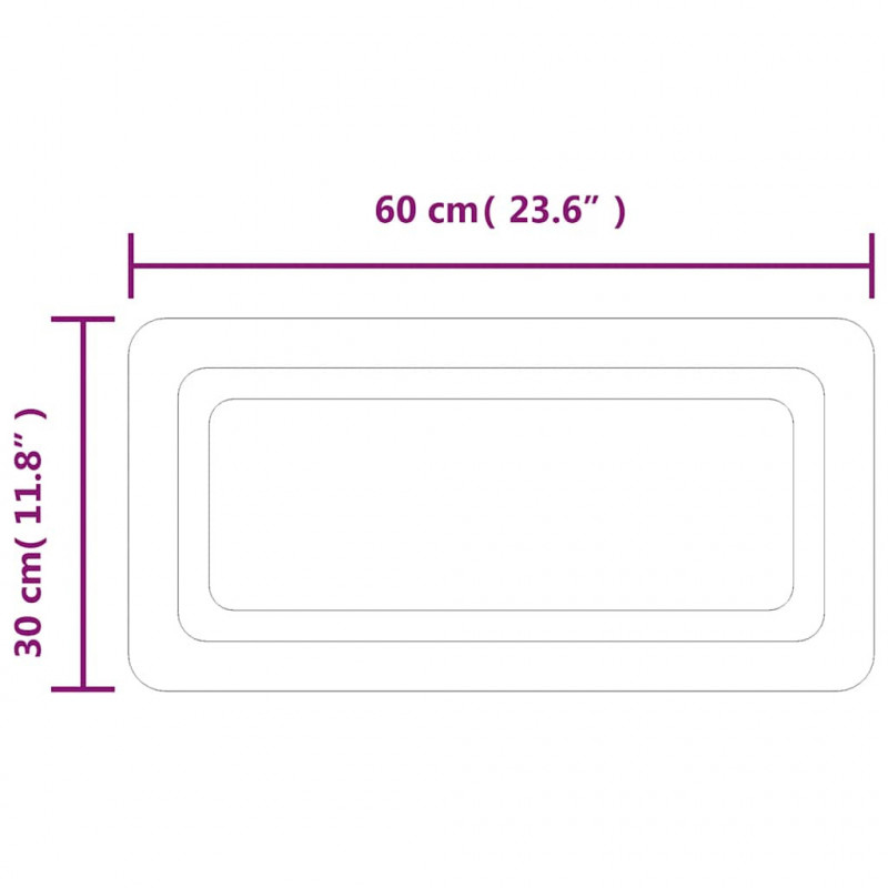 Lustro łazienkowe z LED, 60x30 cm