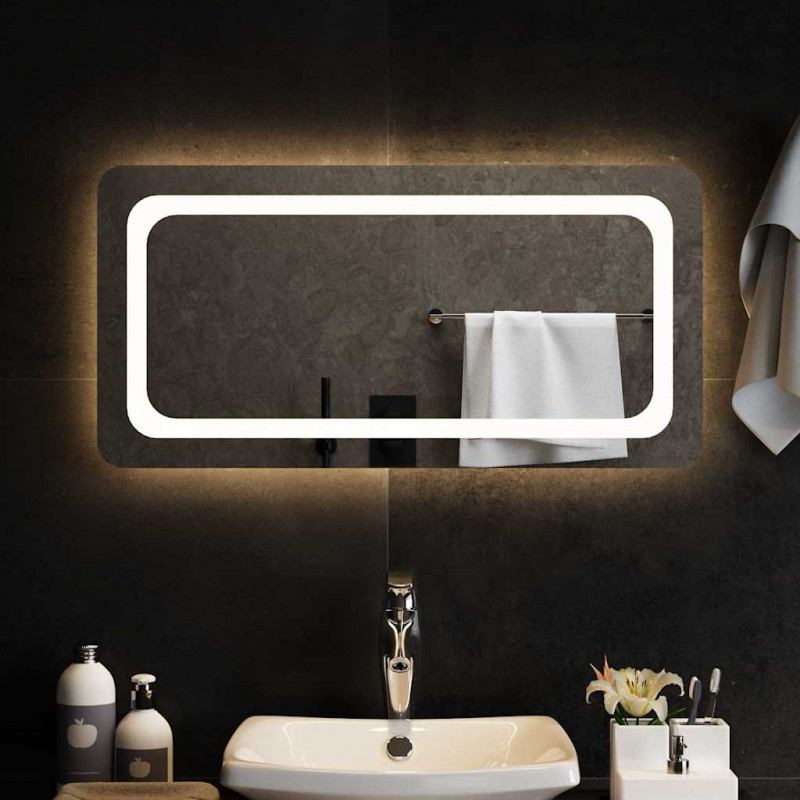 Lustro łazienkowe z LED, 80x40 cm