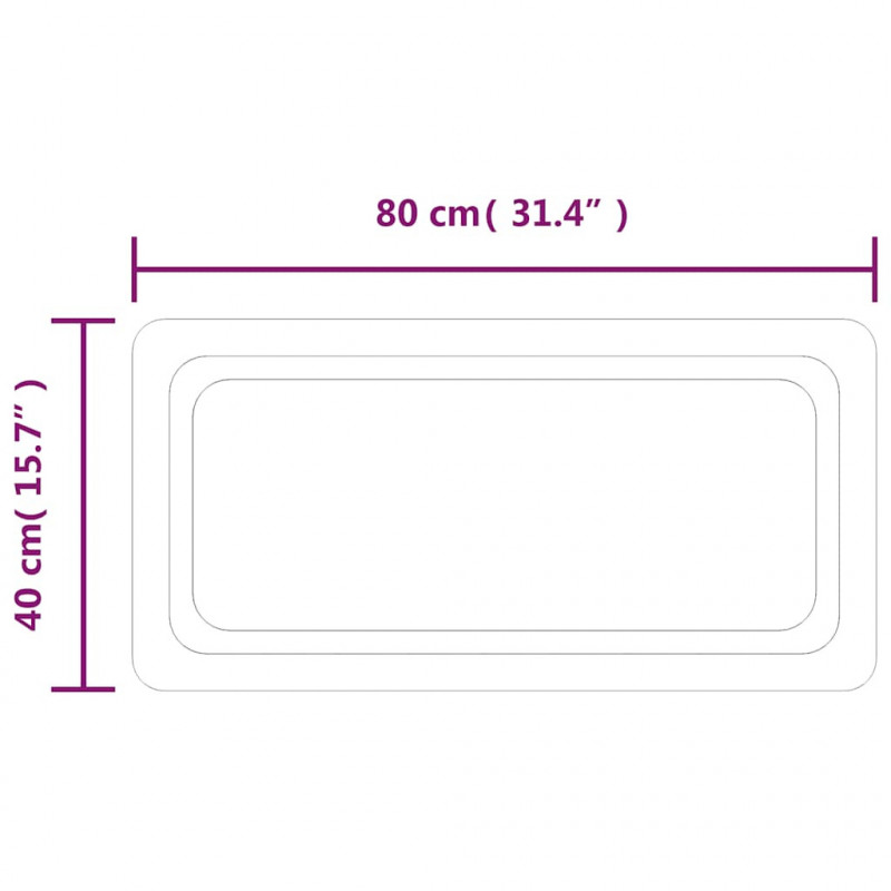 Lustro łazienkowe z LED, 80x40 cm