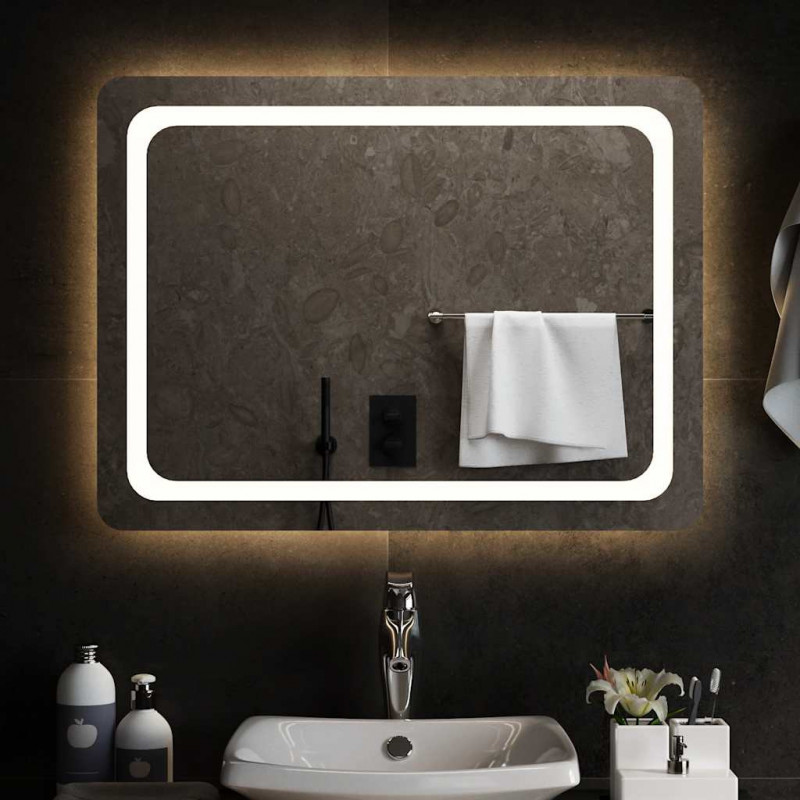 Lustro łazienkowe z LED, 80x60 cm