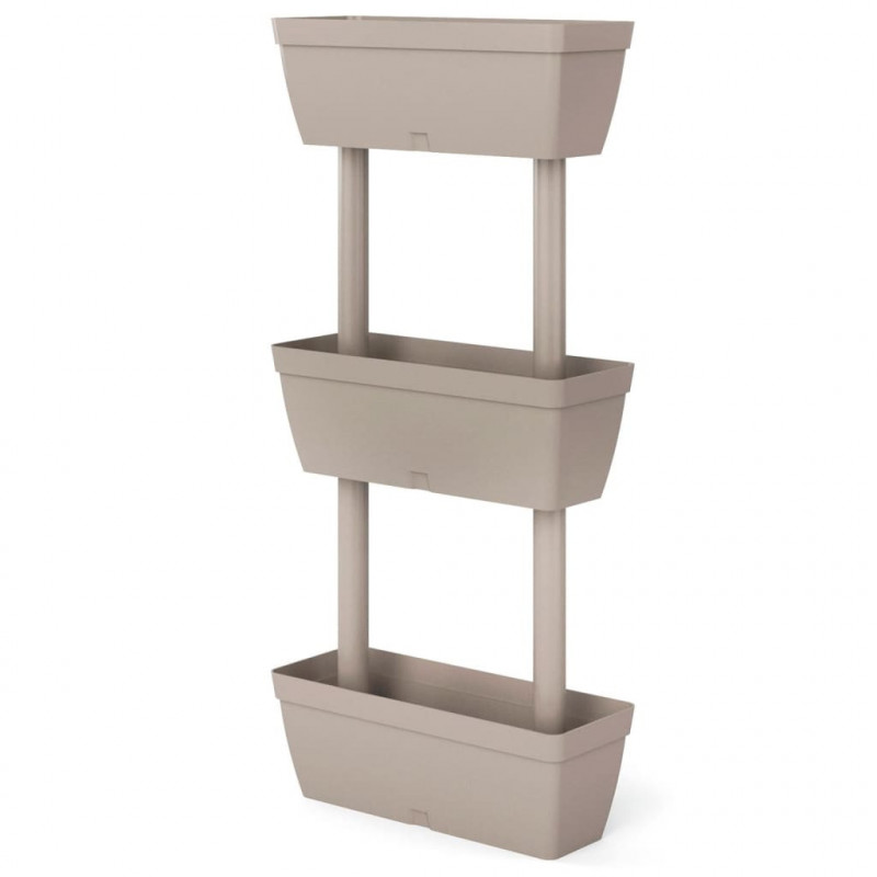 Donice ogrodowe, 3 szt, 100 cm, kolor taupe