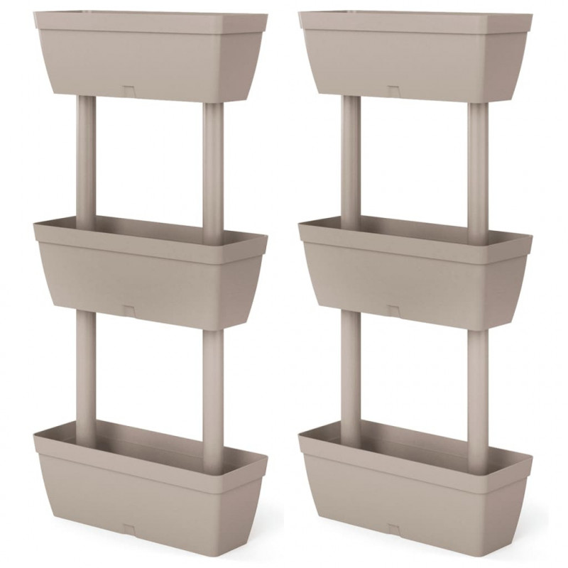 Donice ogrodowe, 6 szt, 100 cm, kolor taupe