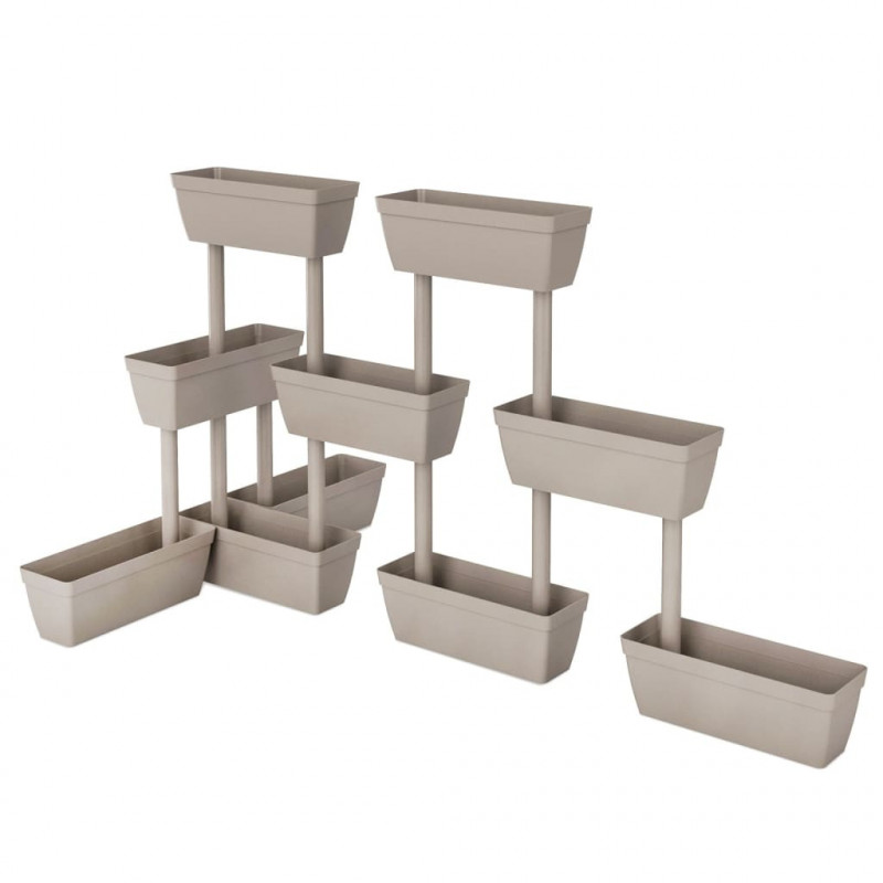 Donice ogrodowe, 6 szt, 100 cm, kolor taupe