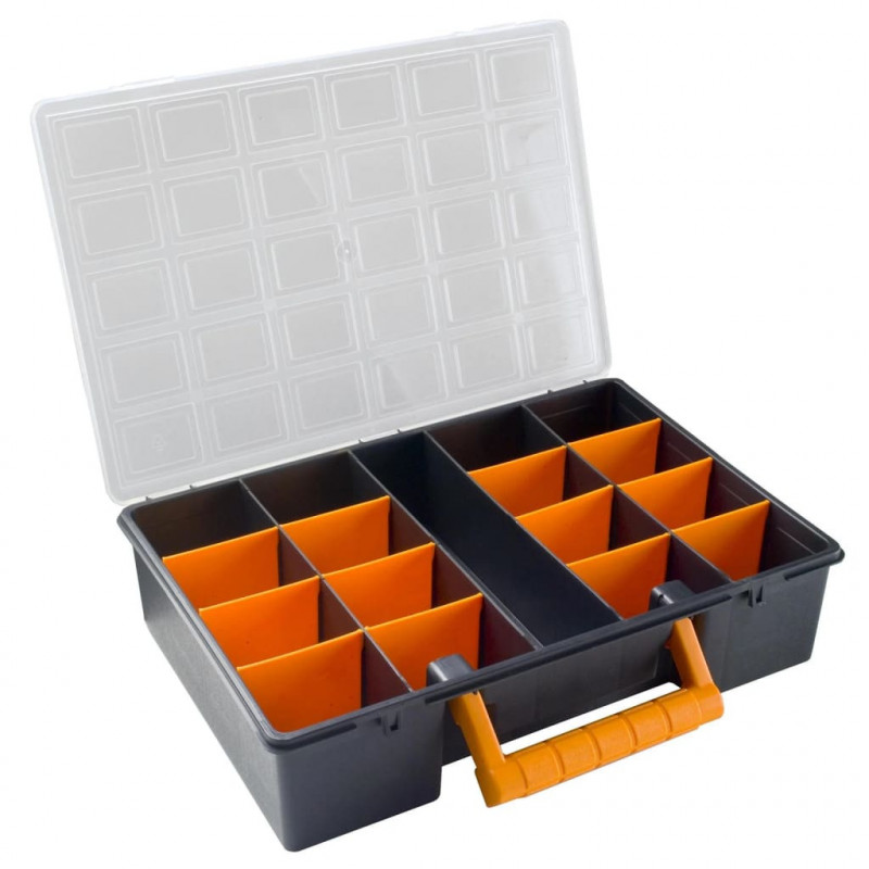 Organizer, 2 szt., z wyjmowanymi przegrodami, 360x250x85 mm, PP