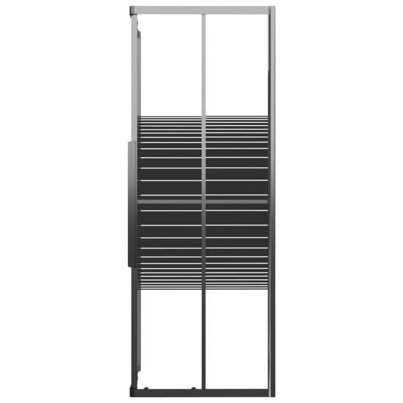 Kabina prysznicowa w paski, ESG, 80x80x180 cm, czarna