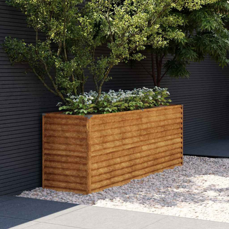 Podwyższona grządka ogrodowa 196x50x69 cm, stal Corten