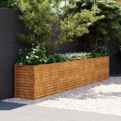 Podwyższona grządka ogrodowa 385x50x69 cm, stal Corten