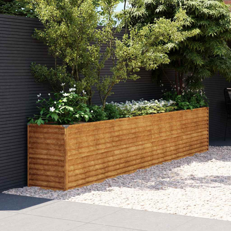 Podwyższona grządka ogrodowa 385x50x69 cm, stal Corten